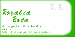 rozalia bota business card